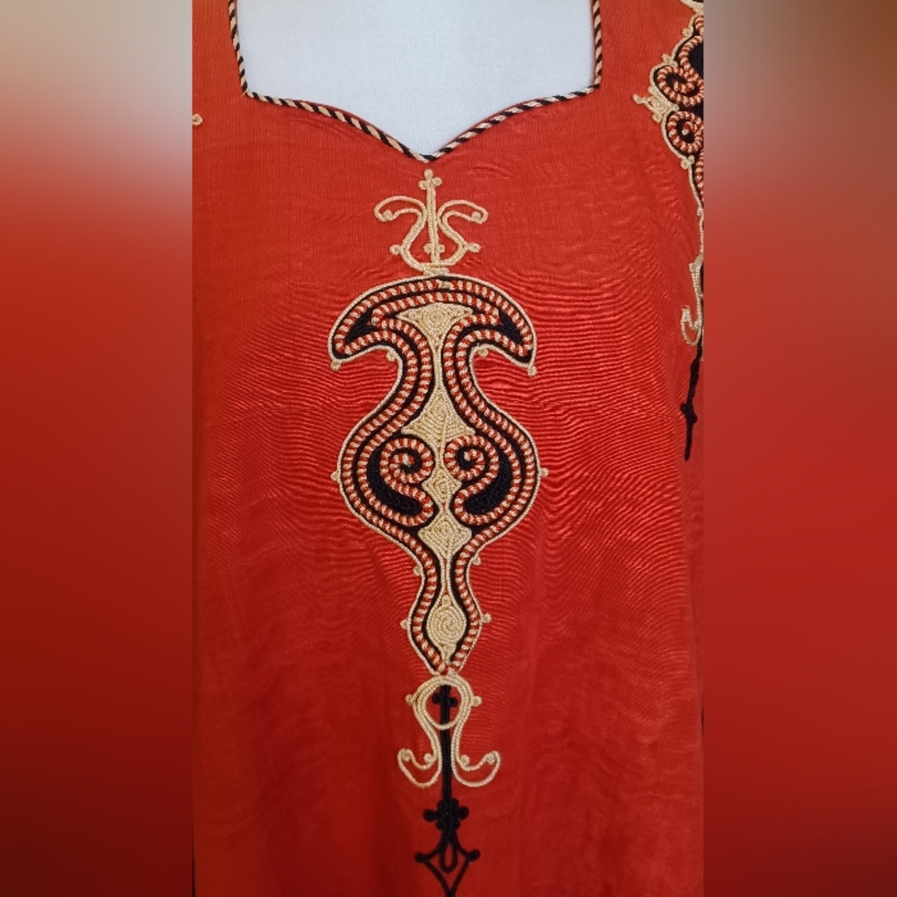 Crazy cool, well-made vintage kaftan with graphic embroidery - Picture 3 of 7